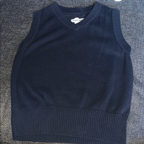 Cherokee Kid Boy Youth Navy Blue Uniform Sweater Vest - Picture 1 of 3